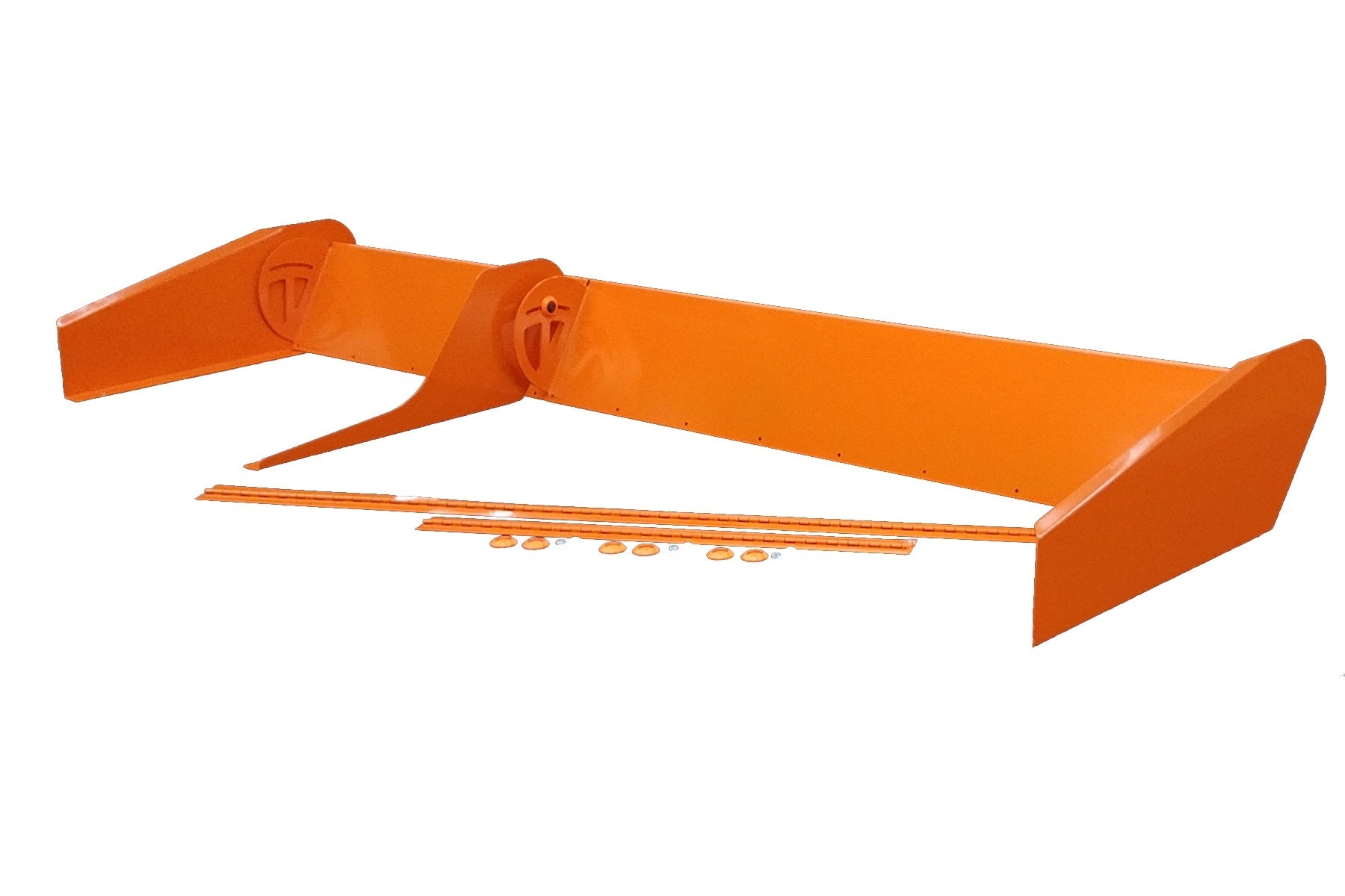 Dominator Race Body Rear Spoiler - 8 in Height - 72 in Long - Orange - Aluminum - Kit - 915-OR