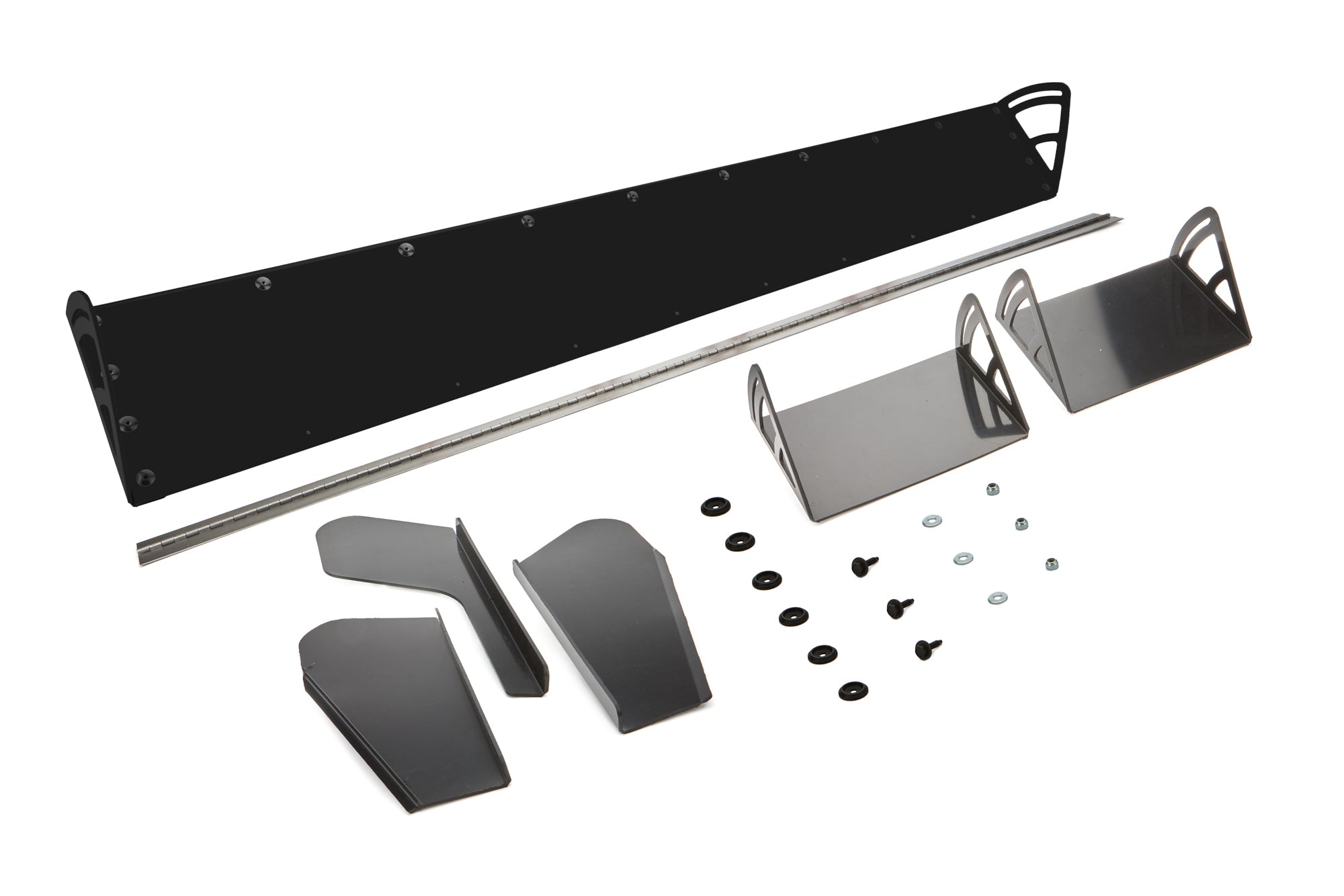 Dominator Race Body Spoiler - 72 x 8 in - Adjustable - 2-Piece - Plastic - Black - Dirt Late Model - Kit - DOM-920-BK