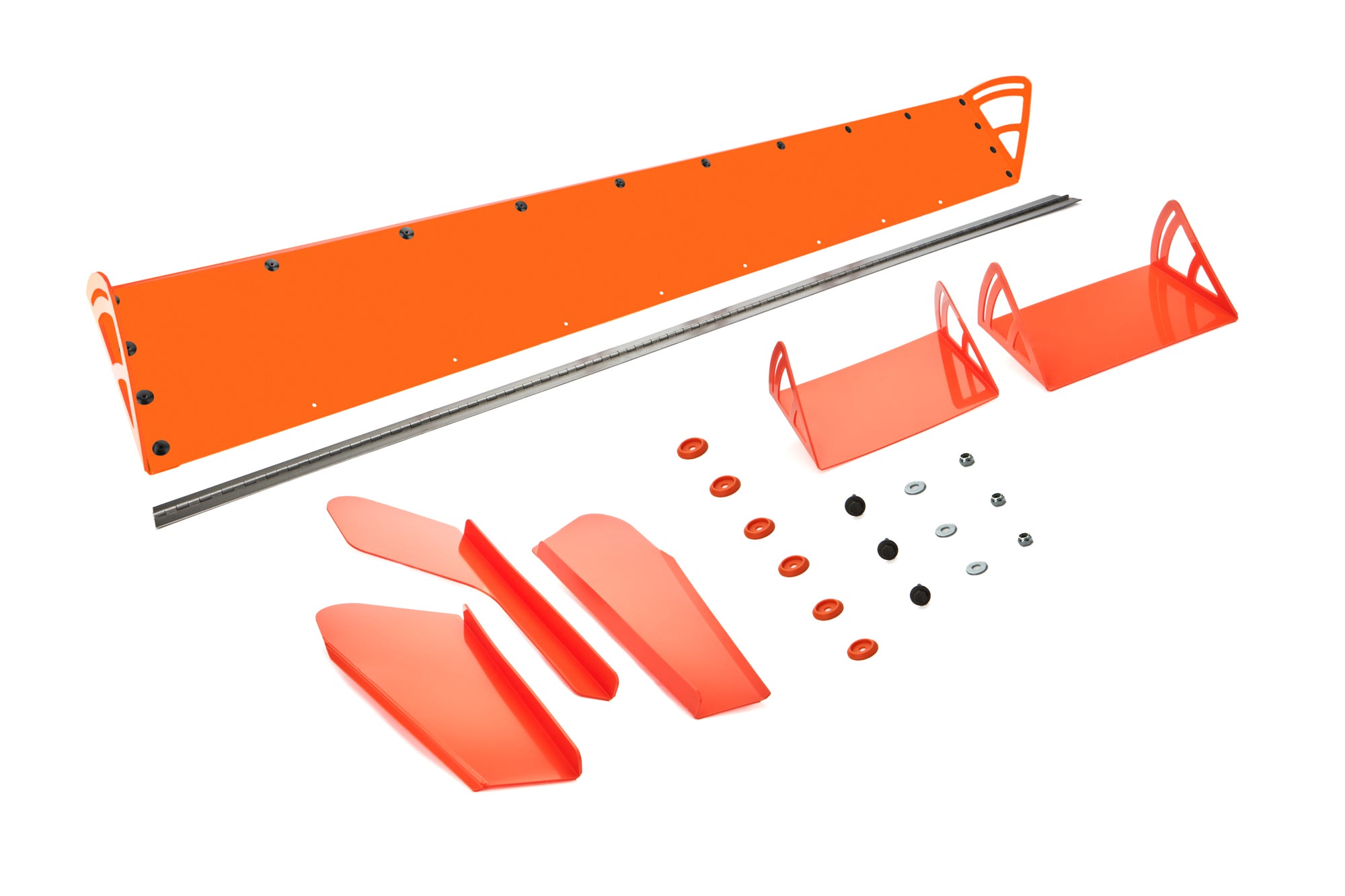 Dominator Race Body Spoiler - 72 x 8 in - Adjustable - 2-Piece - Plastic - Orange - Dirt Late Model - Kit - 920-OR