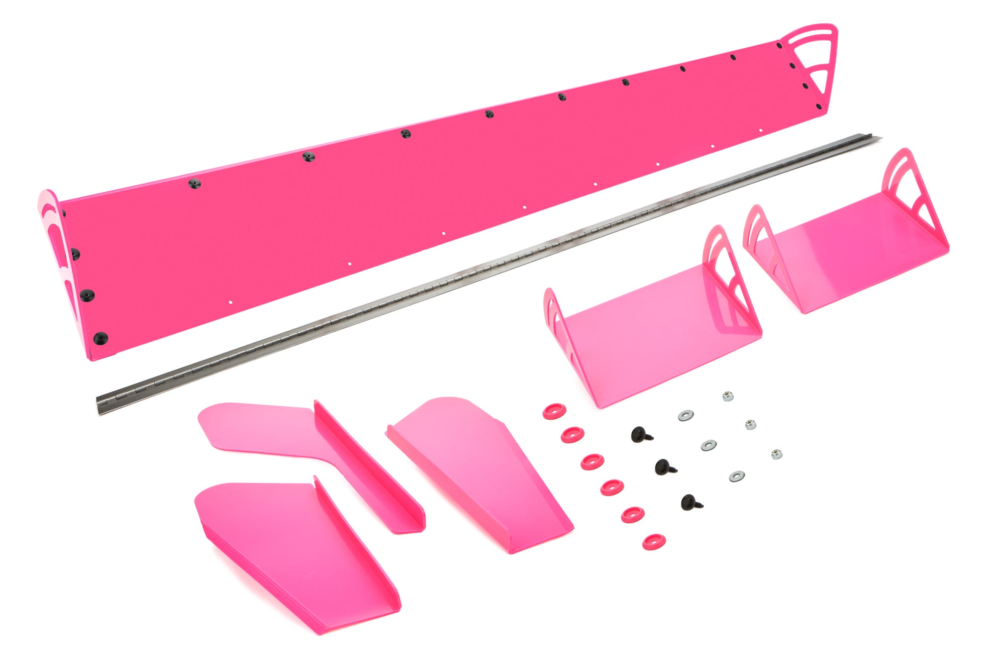 Dominator Race Body Spoiler - 72 x 8 in - Adjustable - 2-Piece - Plastic - Pink - Dirt Late Model - Kit - 920-PK