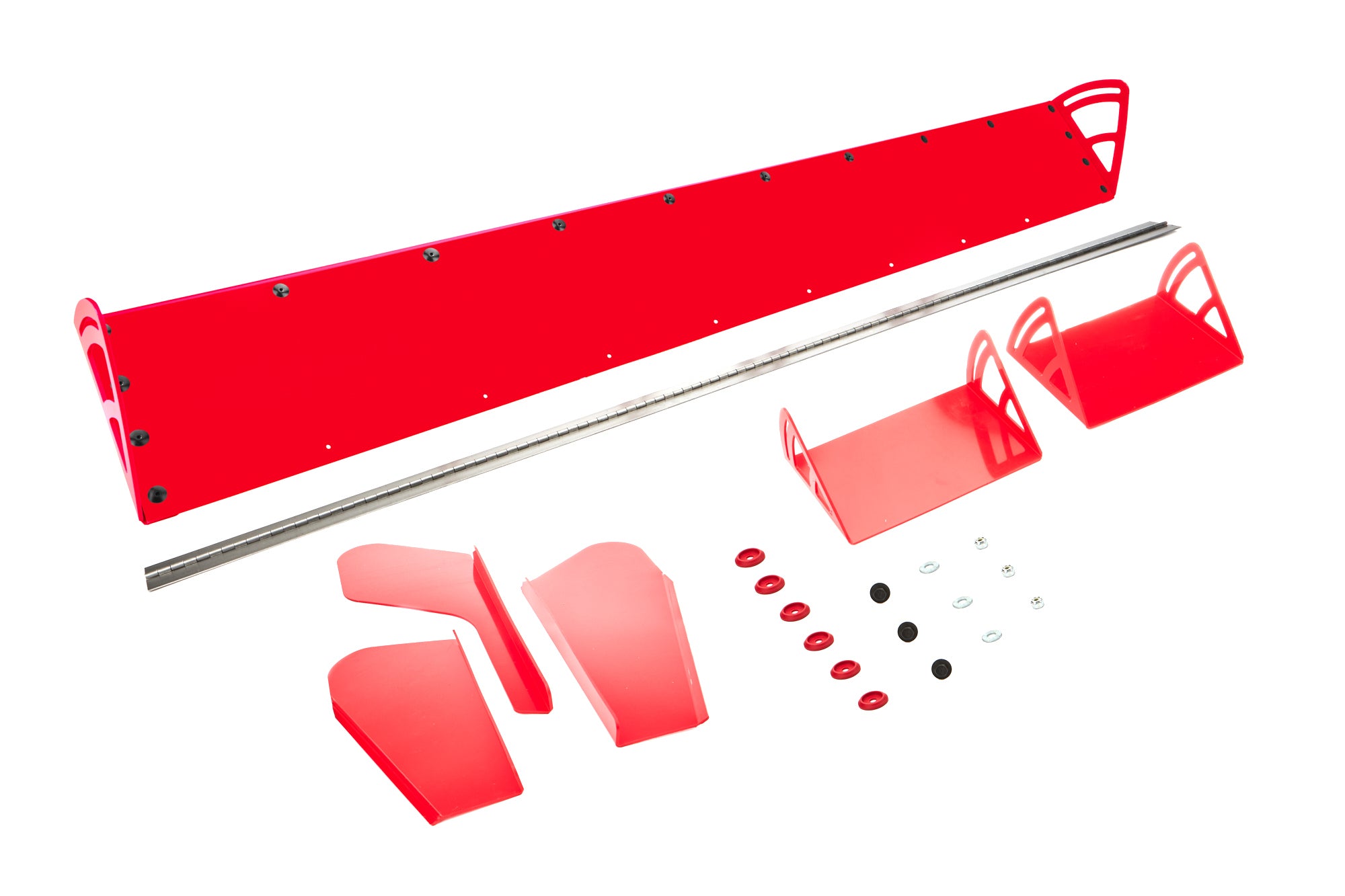 Dominator Race Body Spoiler - 72 x 8 in - Adjustable - 2-Piece - Plastic - Red - Dirt Late Model - Kit - DOM-920-RD