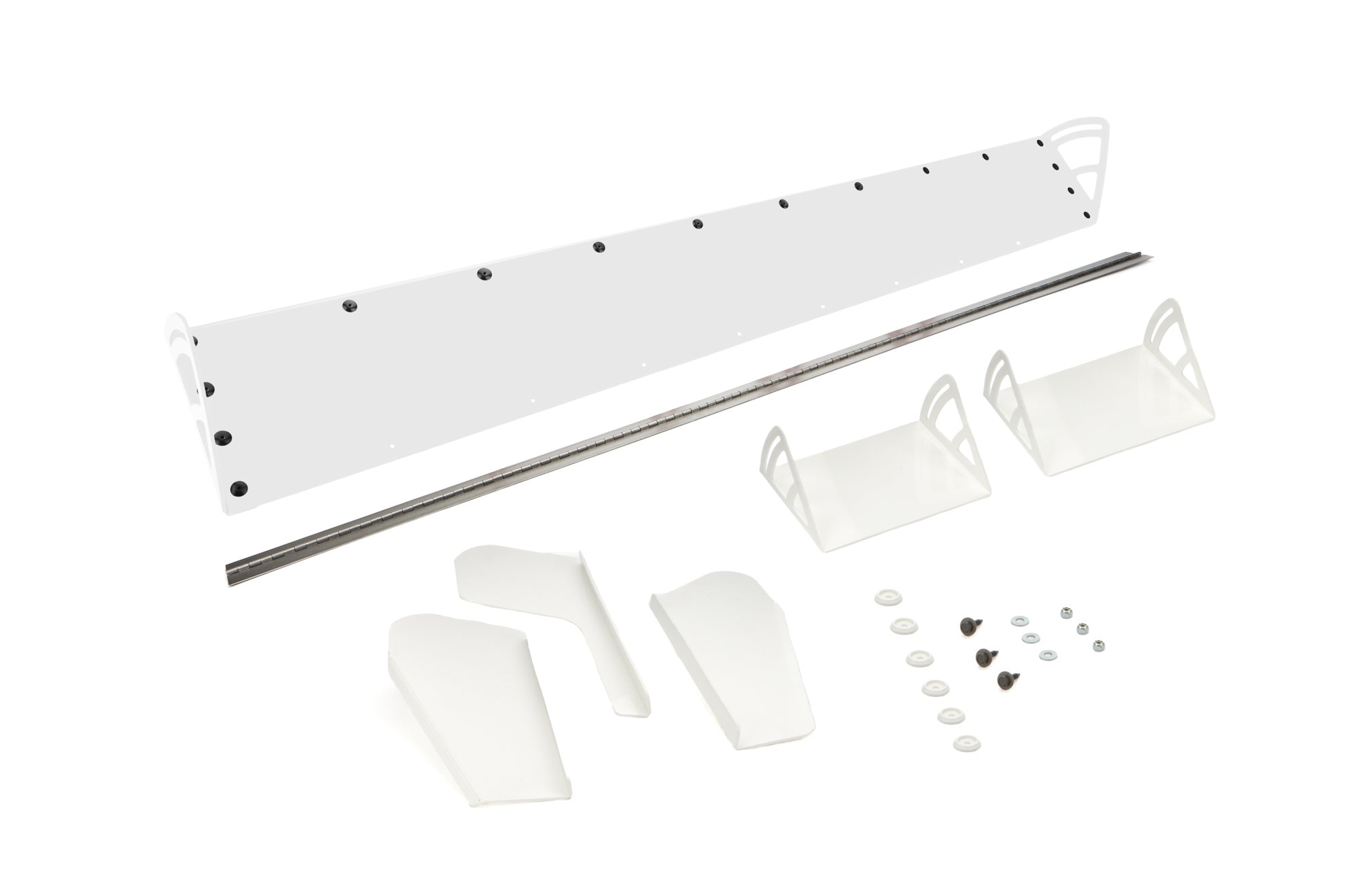 Dominator Race Body Spoiler - 72 x 8 in - Adjustable - 2-Piece - Plastic - White - Dirt Late Model - Kit - DOM-920-WH