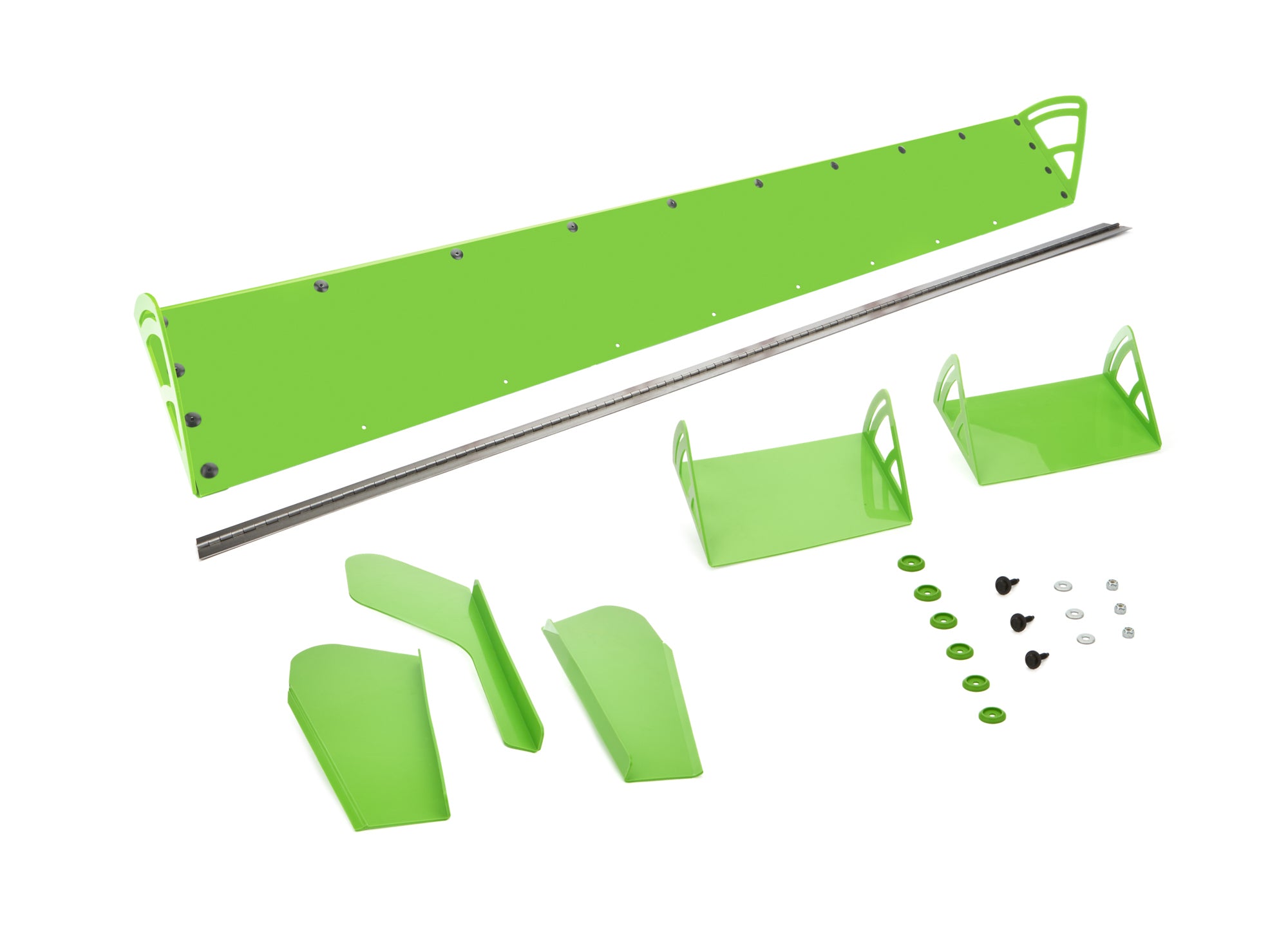 Dominator Race Body Spoiler - 72 x 8 in - Adjustable - 2-Piece - Plastic - Xtreme Green - Dirt Late Model - Kit - DOM-920-XG