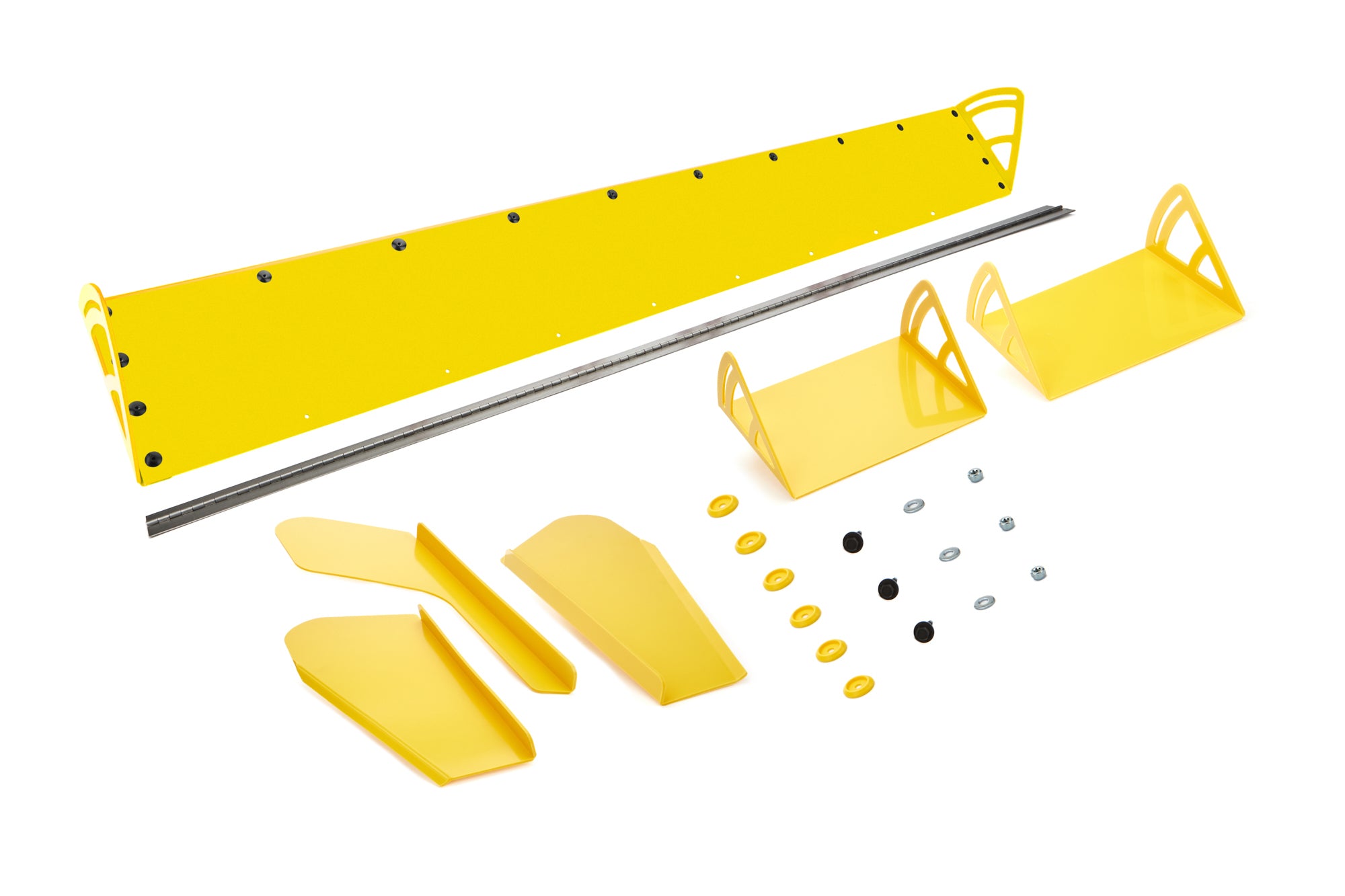 Dominator Race Body Spoiler - 72 x 8 in - Adjustable - 2-Piece - Plastic - Yellow - Dirt Late Model - Kit - 920-YE
