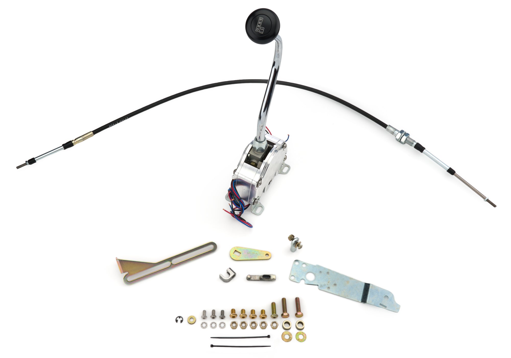 Lokar ES Shifter GM 4L60E Chrome 16 in Mush Black Knob Transmission Shifters ES4L60EGMB