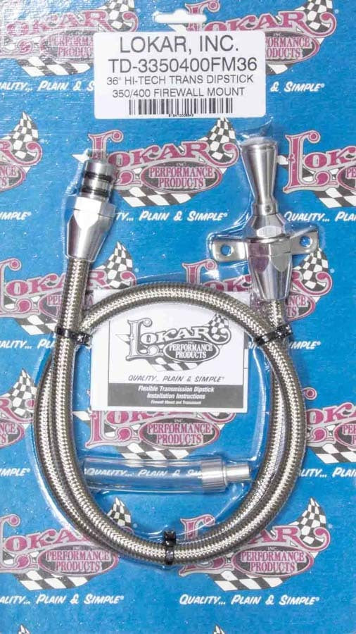 Lokar 36 in Trans Dipstick 350/400 Firewall Mount Automatic Transmission Dipsticks
