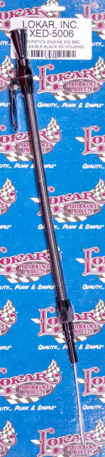 Lokar Flexible Engine Dipstick Black GM 502 BBC Engine Oil Dipsticks XED-5006