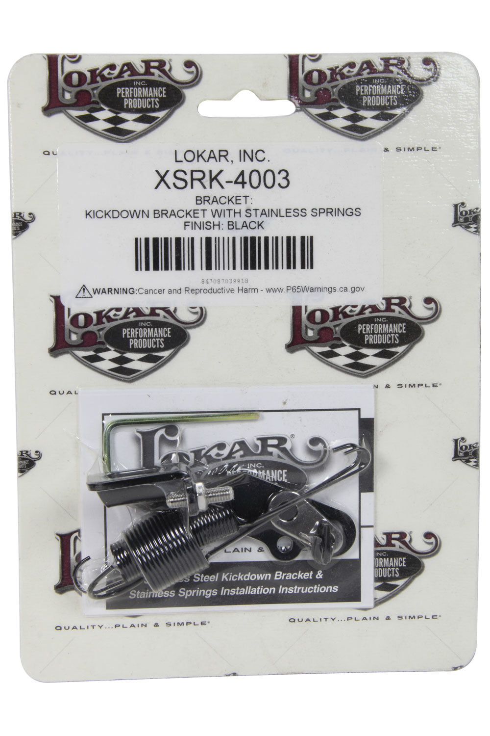 Lokar Bracket And Springs Kick Down Black Stainless Ste Automatic Transmission Kickdowns
