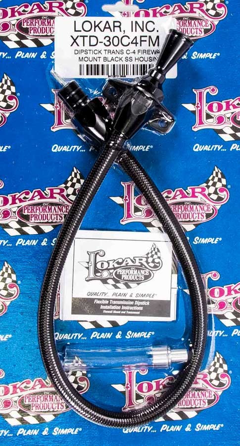 Lokar Black Dipstick Ford C4 Trans Firewall Mount Automatic Transmission Dipsticks