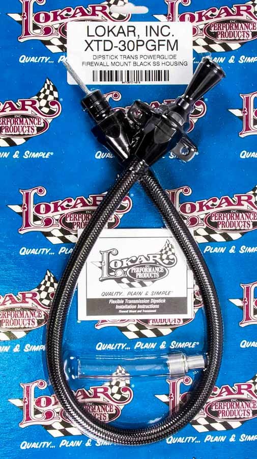 Lokar Black Trans Dipstick GM P/g Firewall Mount Automatic Transmission Dipsticks