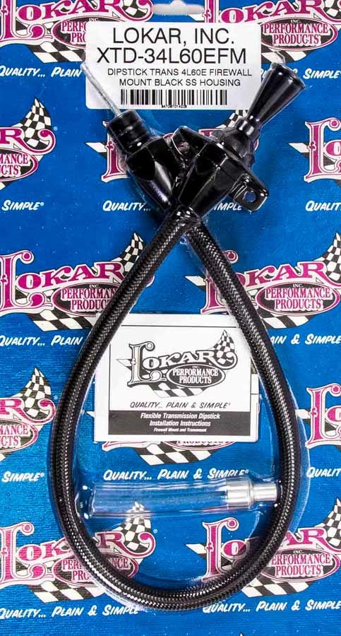 Lokar Black Trans Dipstick GM 4L60E Firewall Mount Automatic Transmission Dipsticks