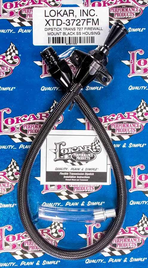 Lokar Black Dipstick Mopar 727 Trans Firewall Mount Automatic Transmission Dipsticks