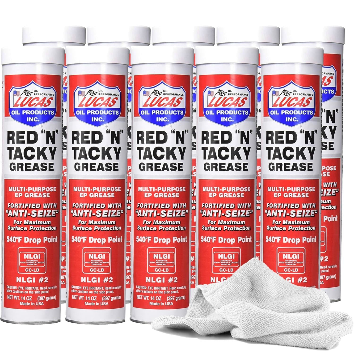 Lucas Oil Red-n-tacky Grease Case 10 X 14 oz Cartridge LUC10005-10