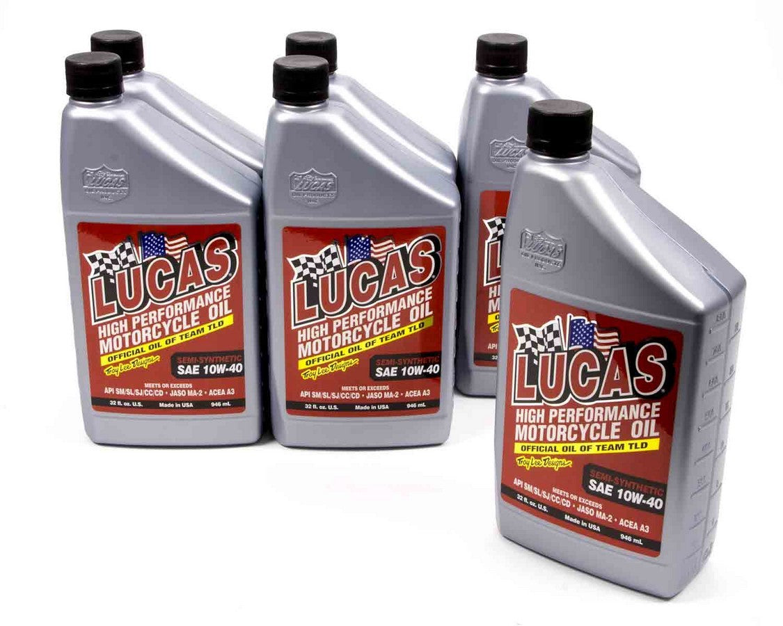 Lucas Oil Semi-syn 10w40 Motor- Cycle Oil 6x1 Qt 10710