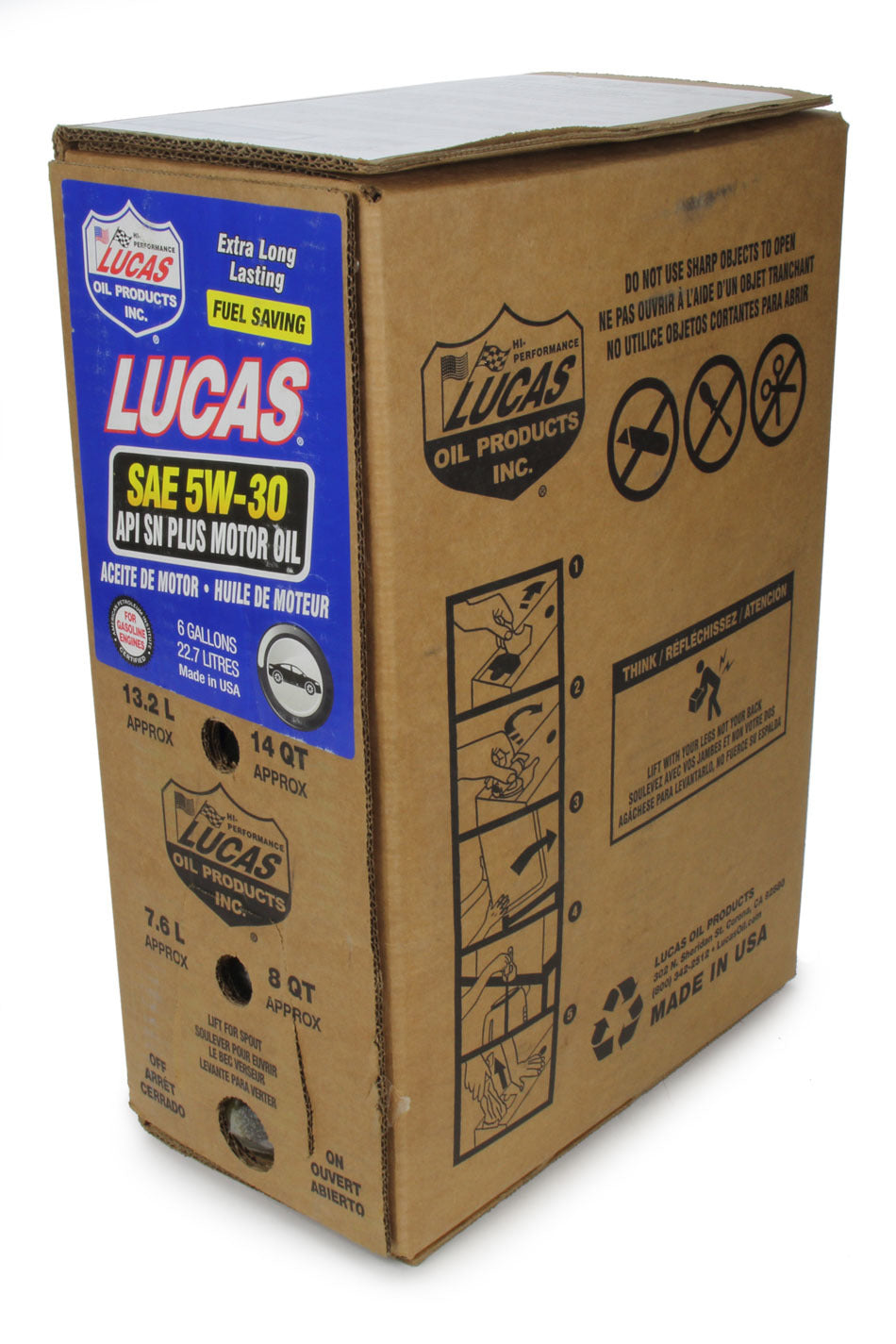 Lucas Oil SAE 5W30 Motor Oil 6 Gallon Bag In Box 18010