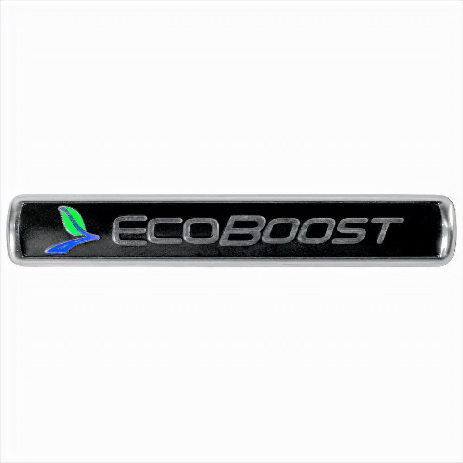 Ford Performance EcoBoost Emblems/Badges - Black And Silver - Pair - M-1447-EBBLK