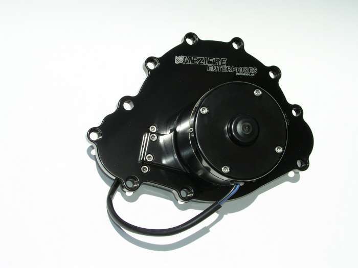 Meziere Pontiac Billet Electric Water Pump Black WP103S