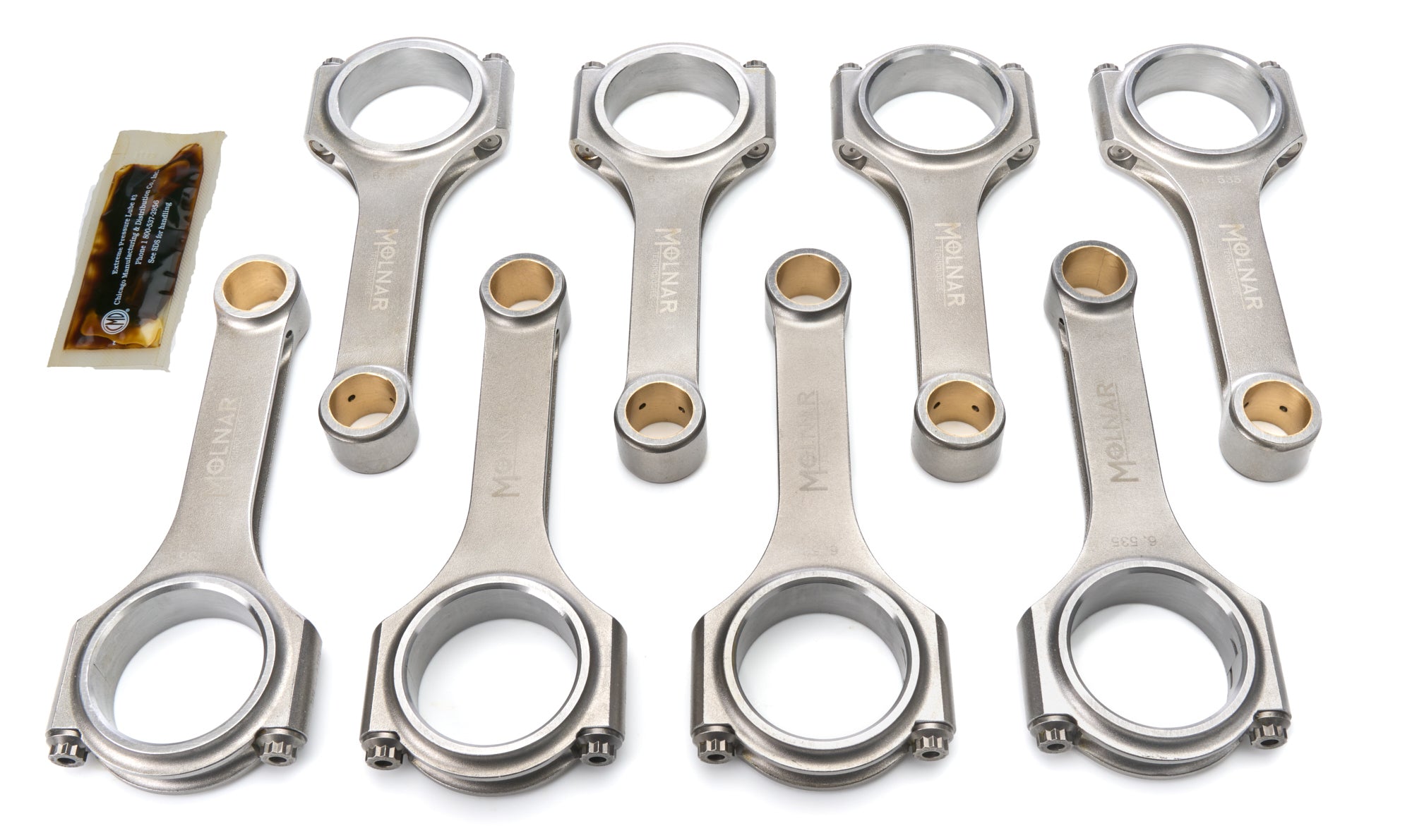 Molnar Technologies Connecting Rod - PWR ADR - H - Beam - 6.535 in Long - 7/16 in Cap Screws - Billet Steel - Big Block Chevy - set of CH6535VTB-T8-A
