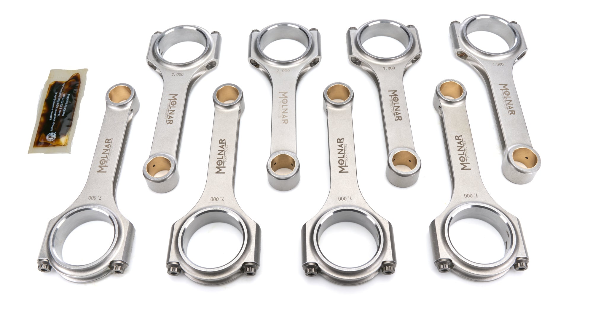 Molnar Technologies Connecting Rod - PWR ADR - H - Beam - 7.000 in Long - 7/16 in Cap Screws - Billet Steel - Big Block Chevy - set of CH7000VTB-T8-A