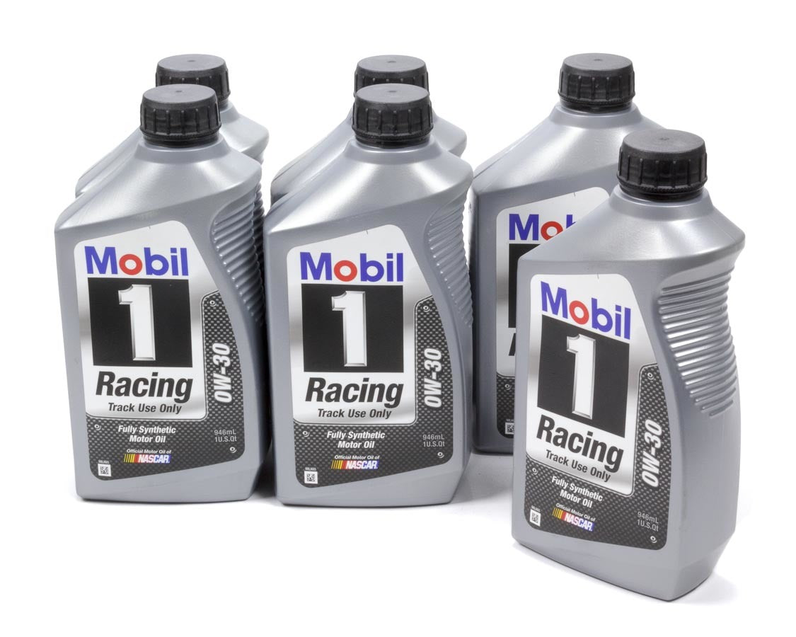 Mobil 1 Motor Oil - Racing - 0W30 - Synthetic - 1 Qt Bottle - set of 6 102622