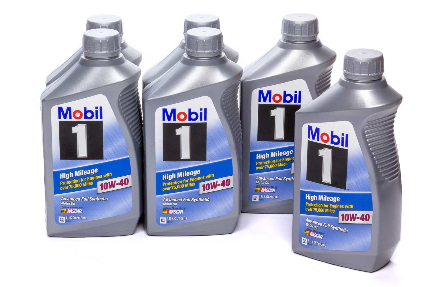 Mobil 1 Motor Oil - High Mileage - 10W40 - Synthetic - 1 Qt Bottle - set of 6 103536