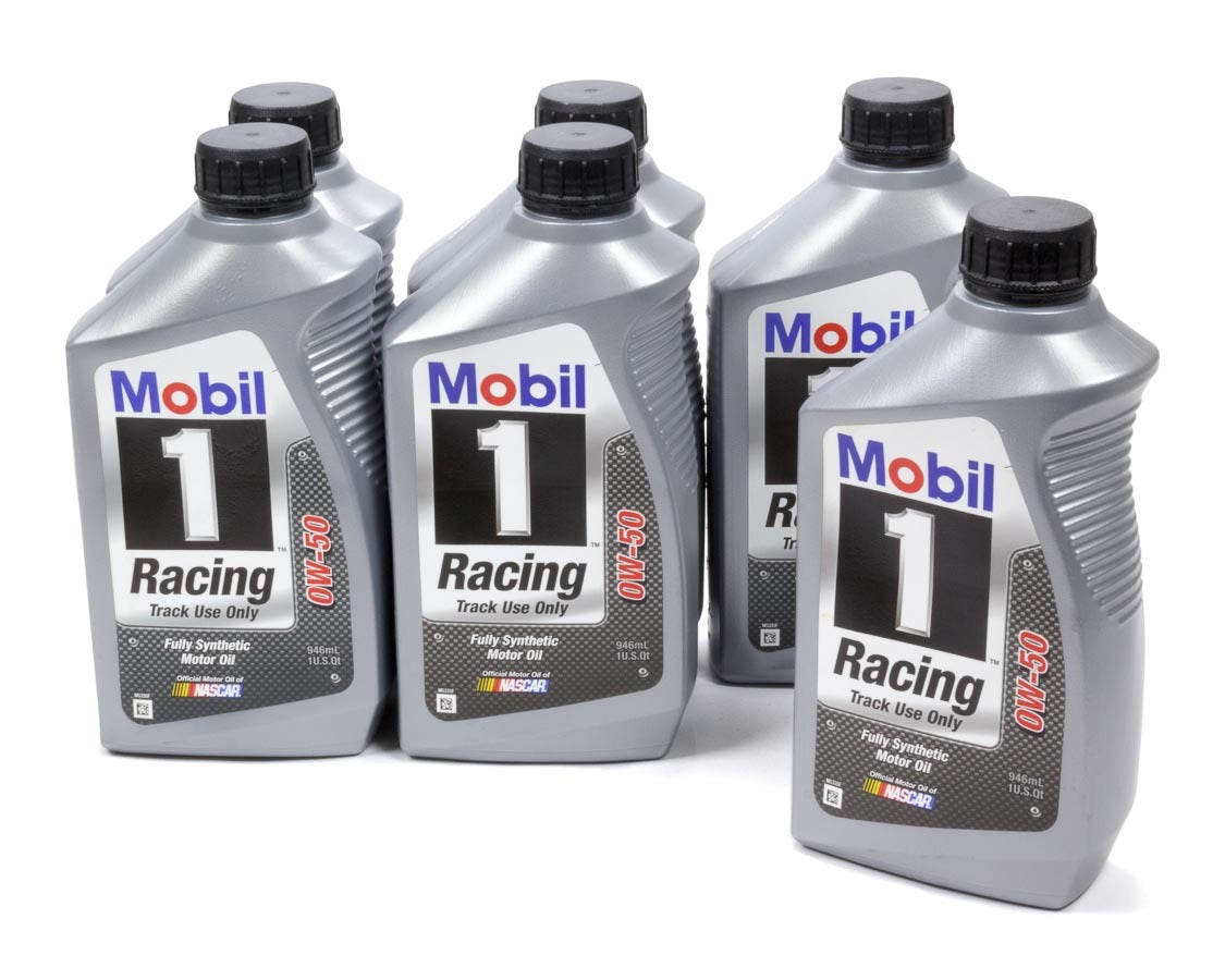 Mobil 1 Motor Oil - Racing - 0W50 - Synthetic - 1 Qt Bottle - set of 6 104145