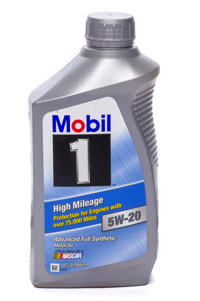 Mobil 1 Motor Oil - High Mileage - 5W20 - Synthetic - 1 Qt Bottle - each MOB120455-1