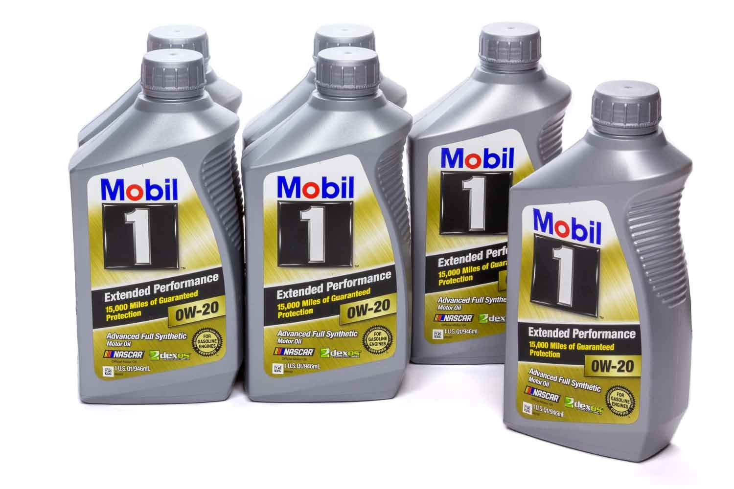 Mobil 1 Motor Oil - Extended Performance - 0W20 - Synthetic - 1 Qt Bottle - set of 6 120926