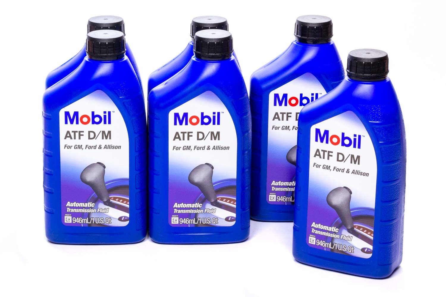 Mobil 1 Transmission Fluid - Multi - Vehicle - ATF D/M - Semi - Synthetic - 1 Qt Bottle - set of 6 123130