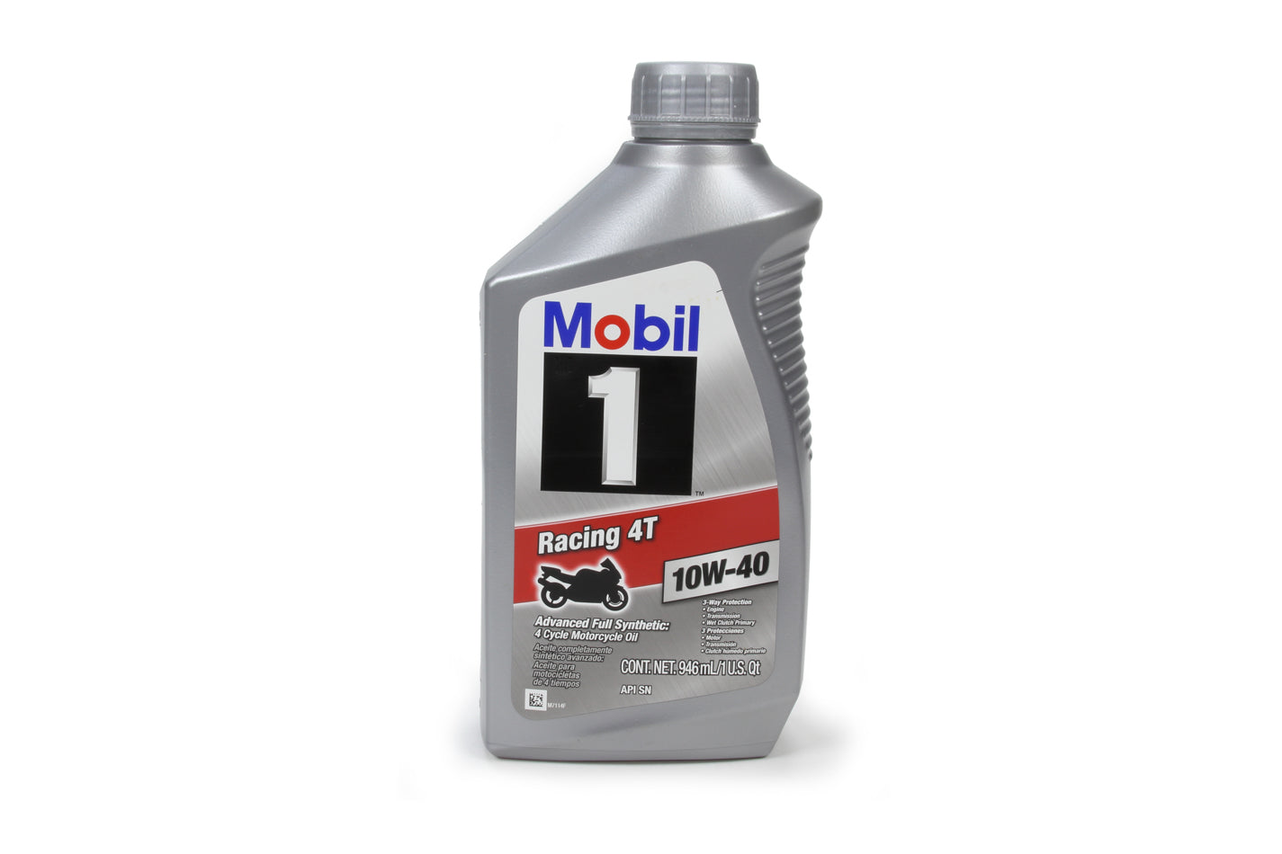 Mobil 1 Motor Oil - Racing 4T - 10W40 - Synthetic - 1 Qt Bottle - each MOB124245-1