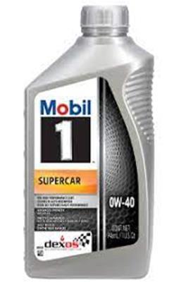 Mobil 1 Motor Oil - Supercar - 0W40 - Synthetic - 1 Qt Bottle - set of 6 126870