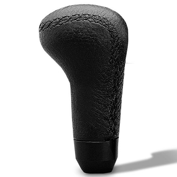 MOMO Tuning & Safety Shifter Knob - Anatomico Long - set Screw Attachment - Aluminum - Black Leather - Universal - each ALBK1