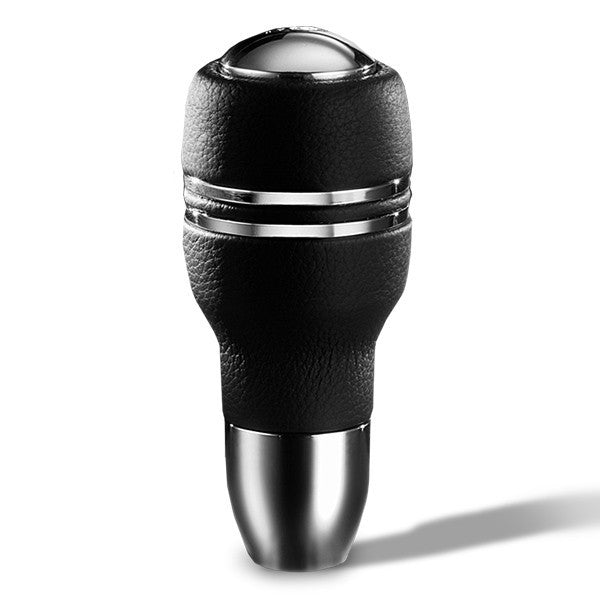 MOMO Tuning & Safety Shifter Knob - Automatico - set Screw Attachment - Aluminum - Black Leather - Universal - each AUTOBK1