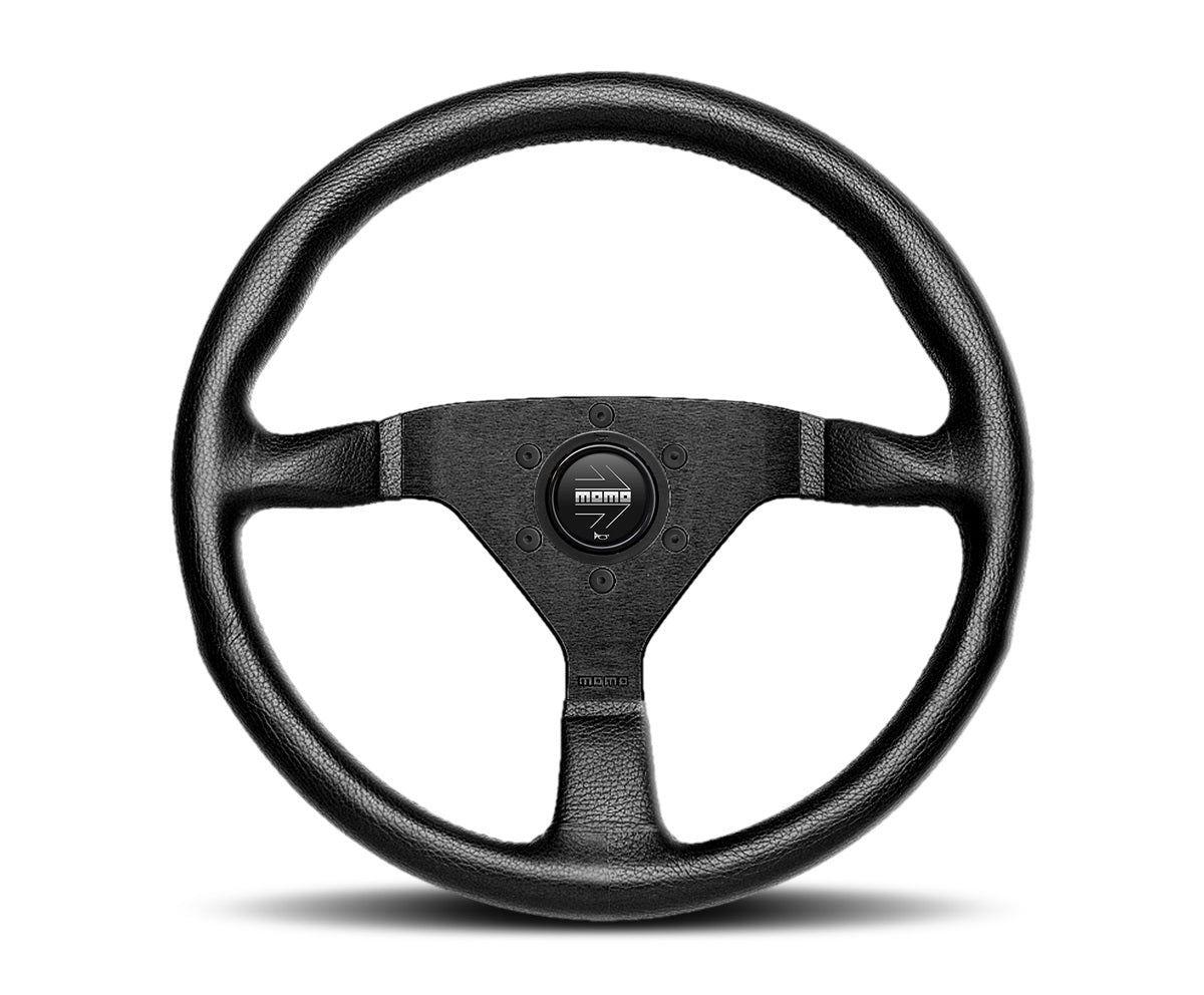 MOMO Tuning & Safety Steering Wheel - Montecarlo Alcantara - 350 Mm Diameter - 40 Mm Dish - 3 - Spoke - Black Alcantara Grip - Aluminum - Bl MCL35AL1B