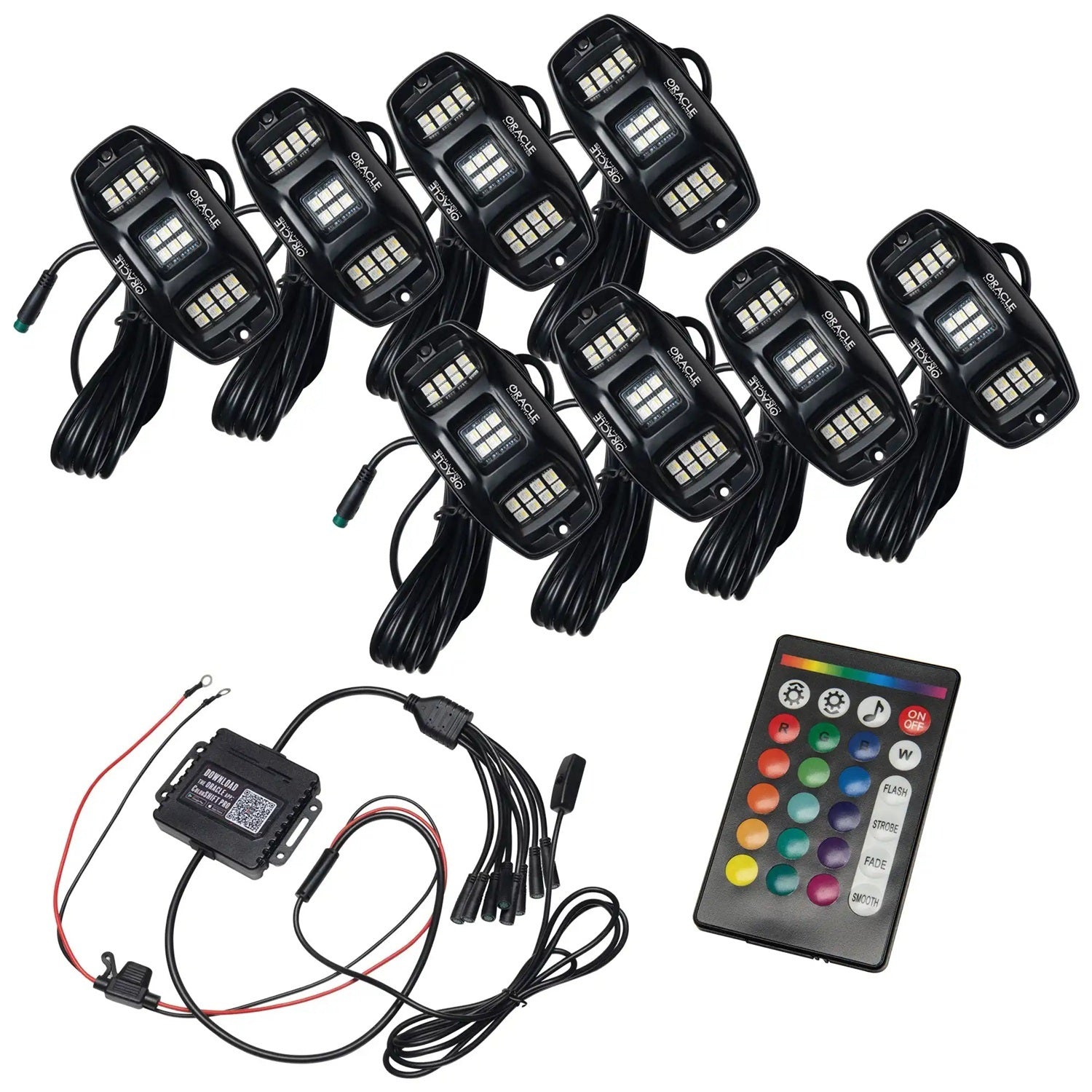 Oracle Lighting 5895-339-8 Rock Lights Colorshift 230 Deg Wide Angle 8 Pcs