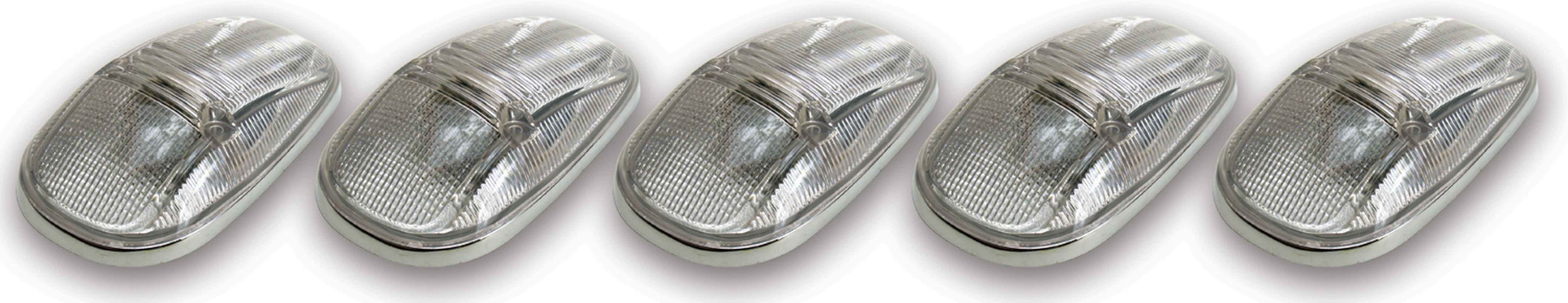 Pacer Performance 20-244C LED Clear 5-Light Clearance Light Kit for 1999–2002 Dodge Full-Size Trucks