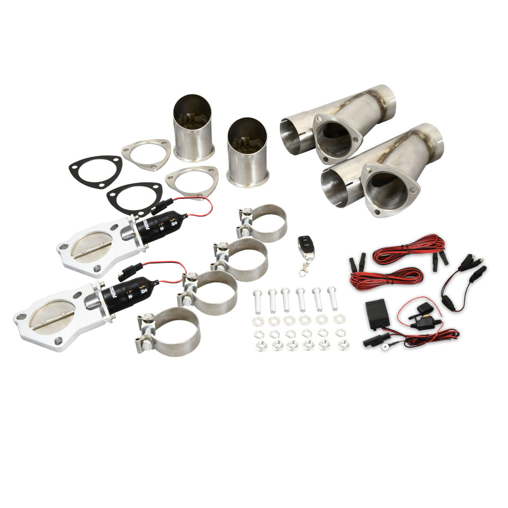 Patriot Exhaust PEC300K 3-Inch Electric Dual Exhaust Cutout System with Remote