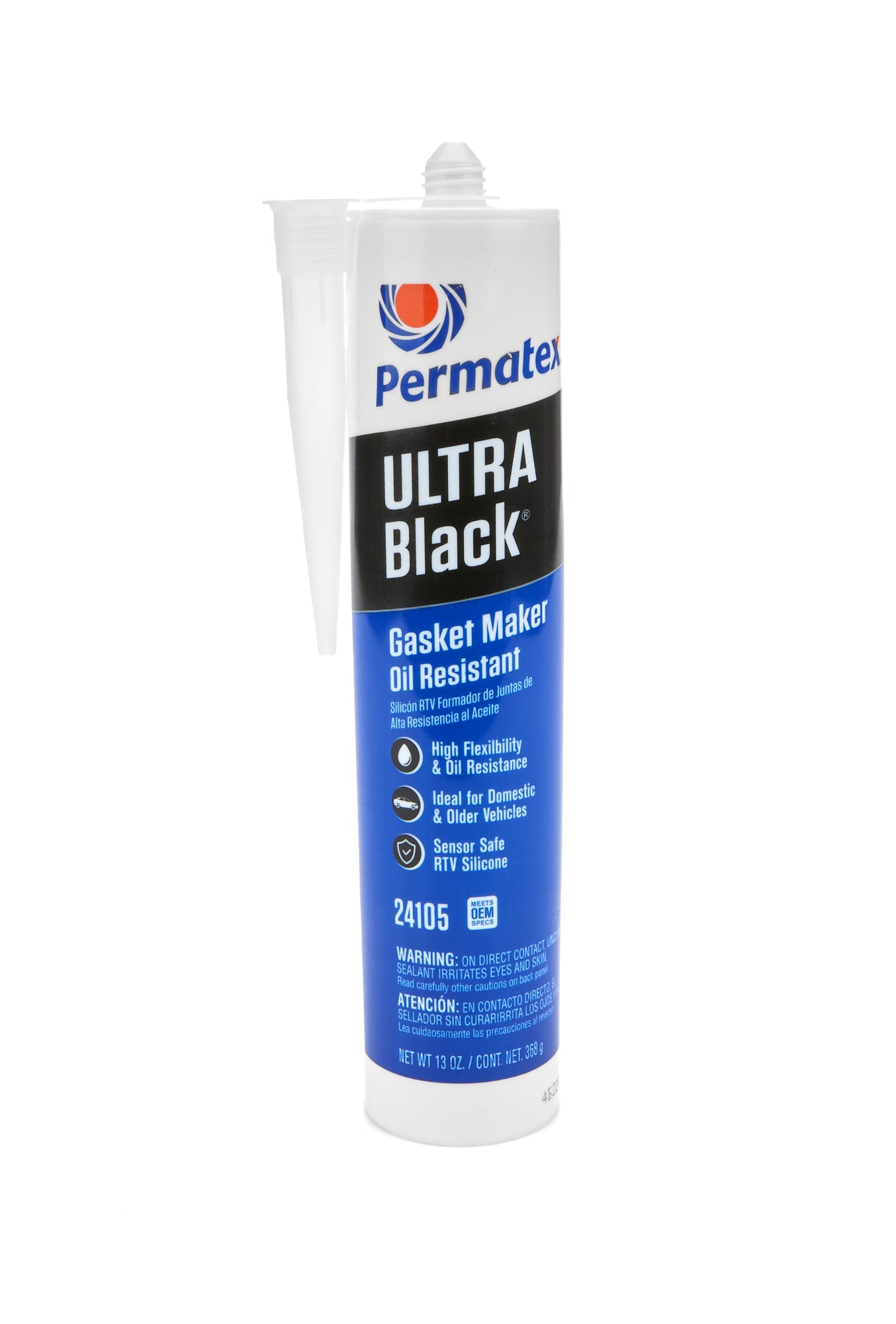 Permatex Ultra Black Maximum Oil Resistant RTV Silicone Gasket Maker, 13 oz Cartridge, Part 24105