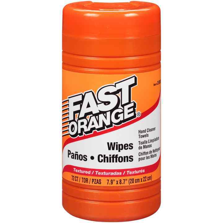 Permatex Fast Orange Cleaning Wipes, Citrus Scent, 72-Count Tub, Part 25051