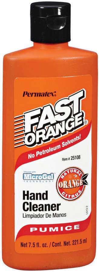 Permatex Fast Orange Pumice Hand Cleaner, 7.5 oz Bottle, Part Number 25108