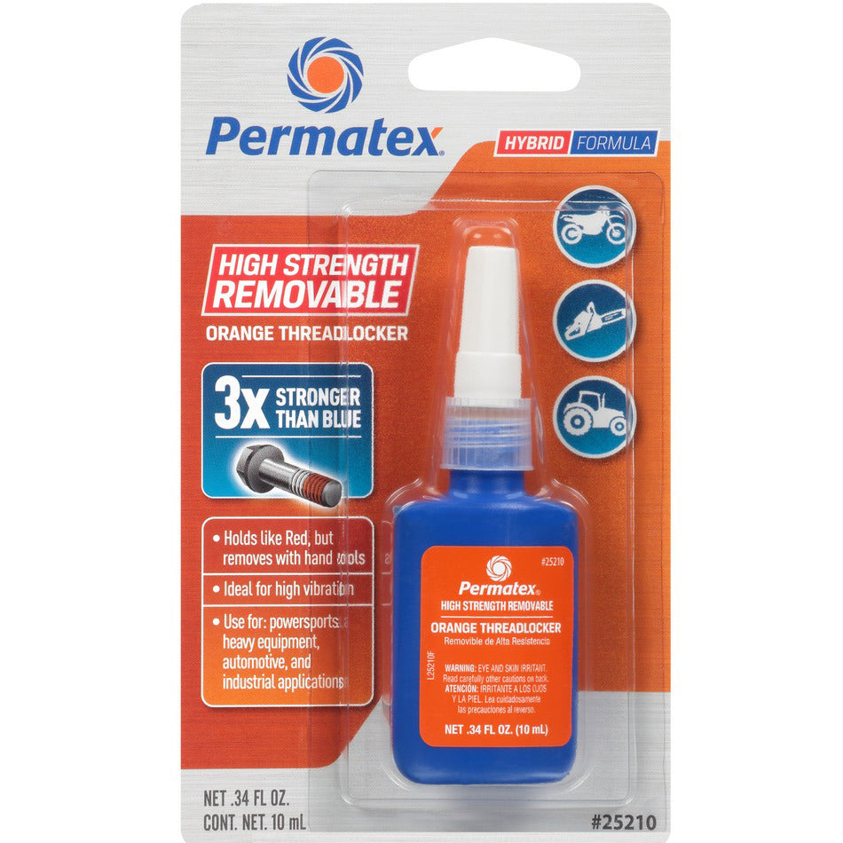 Permatex 25210 Orange High-Strength Threadlocker, 10 mL Bottle
