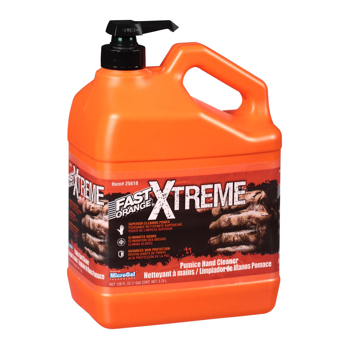 Permatex Fast Orange Extreme Pumice Hand Cleaner 1 Gallon Pump Bottle, Part Number 25618