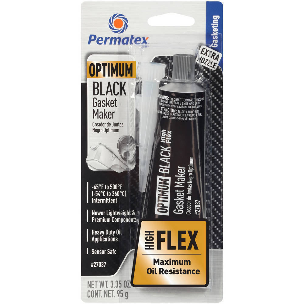 Permatex Optimum Black RTV Silicone Sealant 27037, 3.35 oz Tube