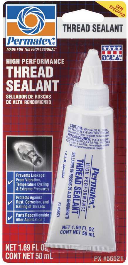 Permatex Thread Sealer - Thread Sealant - PTFE Base - 50 ml Tube 56521