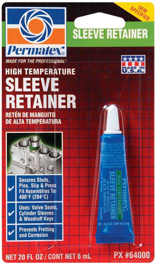 Permatex 64000 Green High-Temperature Sleeve Retainer, 6 mL Tube