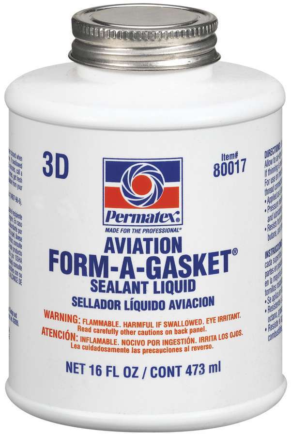 Permatex 80017 Aviation Form-A-Gasket Sealant, 16 oz Brush-Top Can