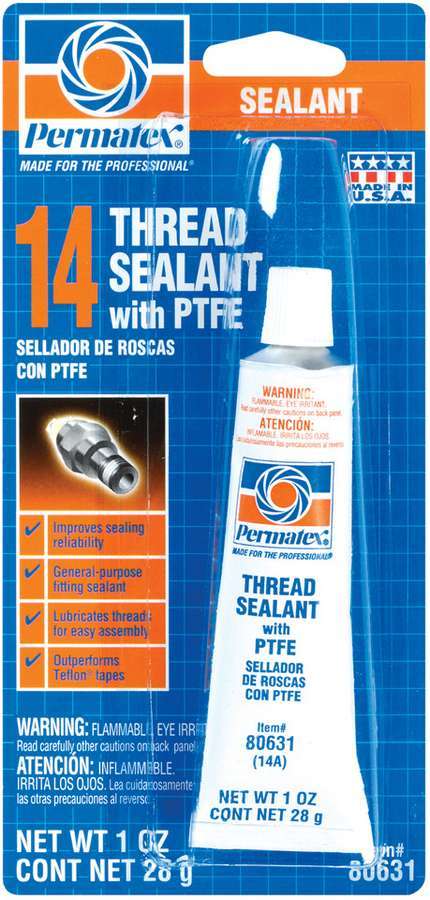 Permatex 80631 White PTFE Thread Sealant, 1 oz Tube