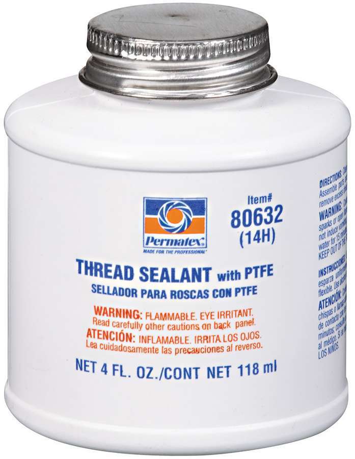 Permatex 80632 4 oz PTFE Thread Sealant with Brush-Top Can