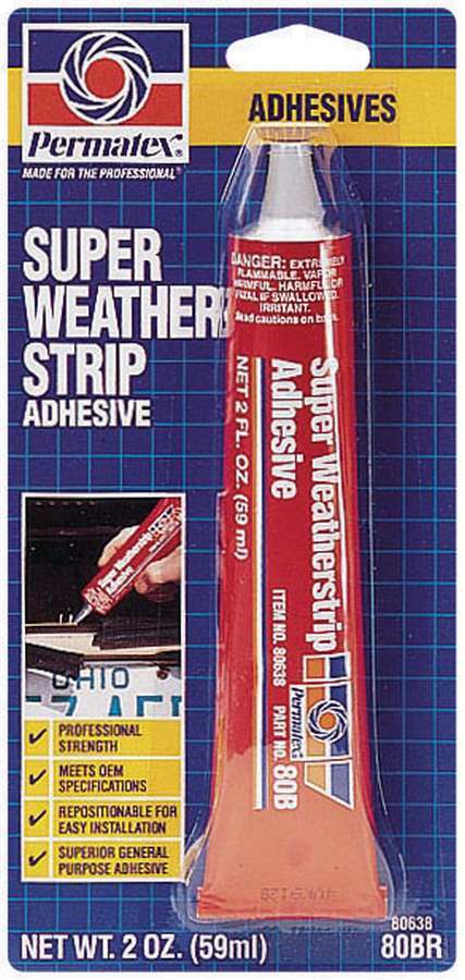 Permatex 80638 Super Weatherstrip Adhesive, 2 oz Tube