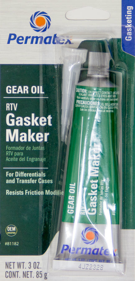 Permatex 81182 Gear Oil RTV Silicone Sealant, 3 oz Tube